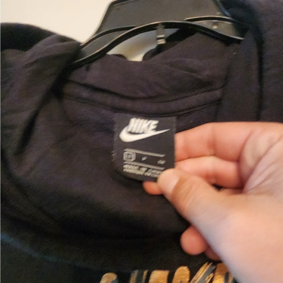 Nike black cowl neck hoodie good Swoosh Logo size small - Picture 2 of 4